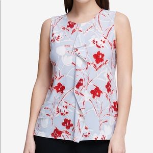 DKNY Sleeveless Blouse Ruffle Design Size Small